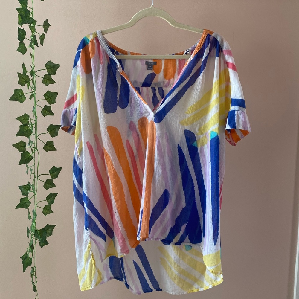 Aerie Abstract Linen Bathing Suit Coverup